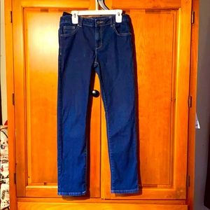 Kids dark straight jeans.